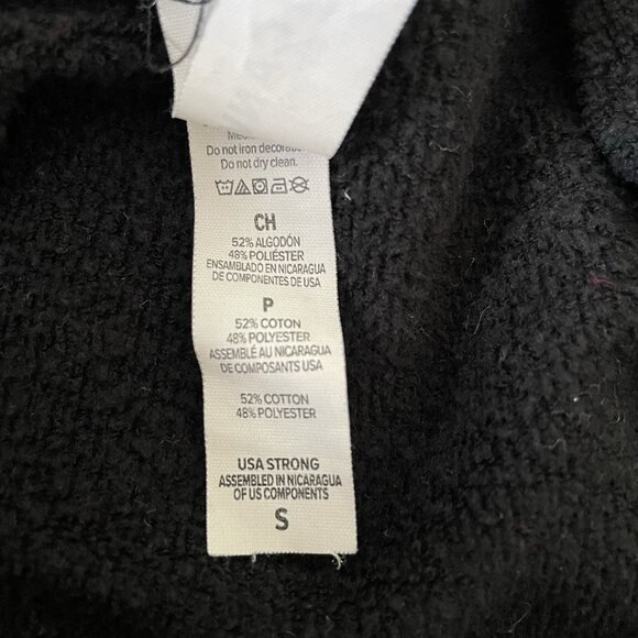 Disney Goth Cropped Boxy Hooded Sweatshirt Black With Orange Castle Halloween S - Picture 5 of 8